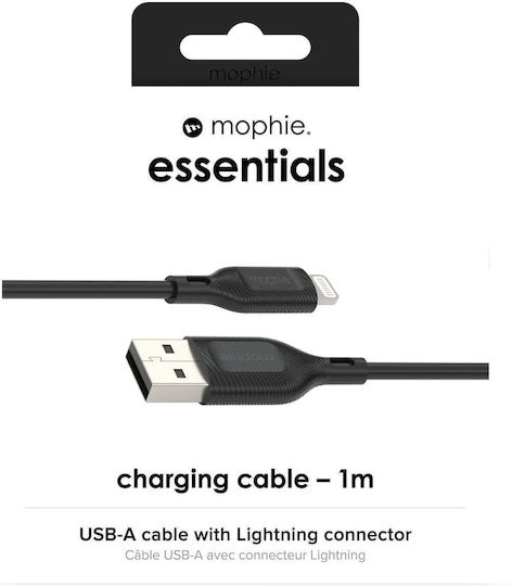 Mophie Essentials Cable Usb-a To Lightning 1m Black
