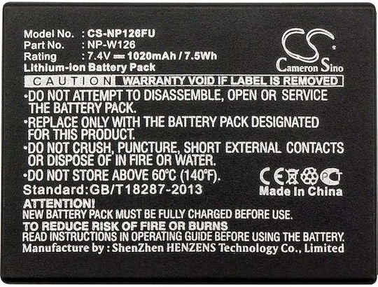 Μπαταρία Φωτογραφικής Μηχανής NP-W126 1020mAh Συμβατή με Fujifilm