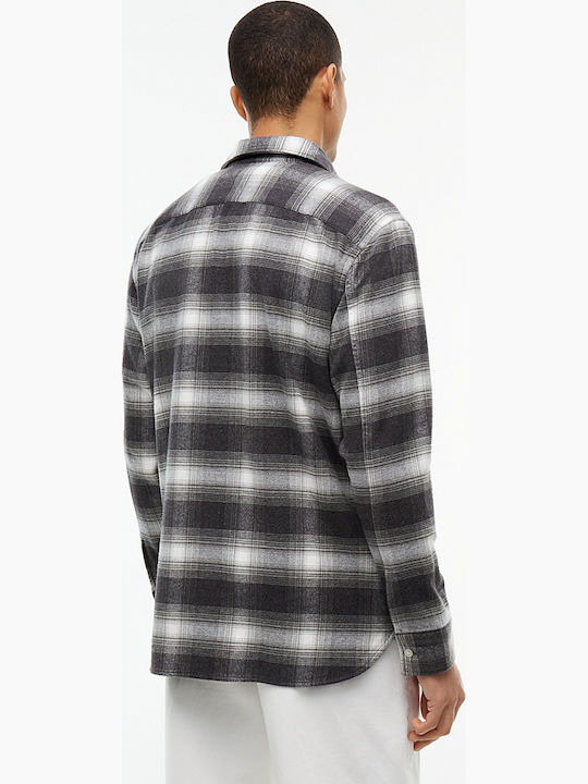 Kids Checked Long-sleeved Shirt Grey