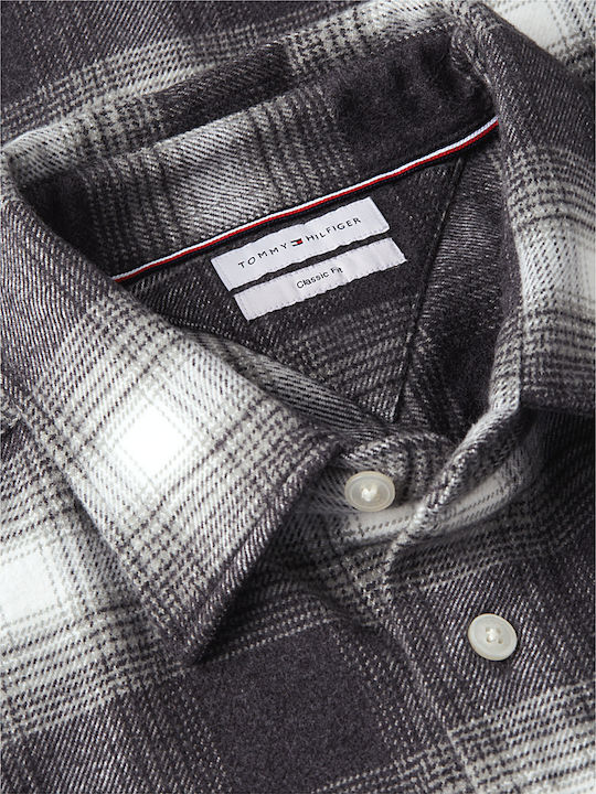 Kids Checked Long-sleeved Shirt Grey