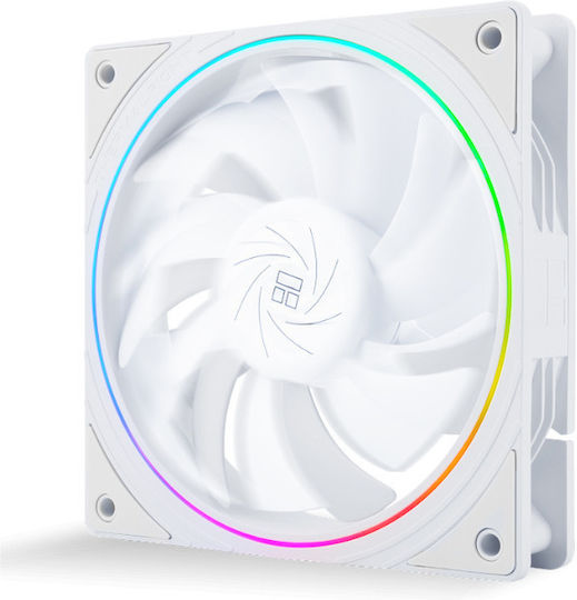 Thermalright TL-S12-W-3 Ventilator Pentru Carcasă 120mm (1500rpm / 47.6cfm) cu Iluminare ARGB și Conexiune 4-Pin PWM 3buc Alb