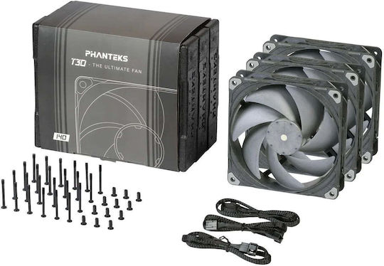 Phanteks T30 Case Fan 140mm 2500rpm 140cfm Without LED Lighting And 4-Pin PWM Connection 3pcs