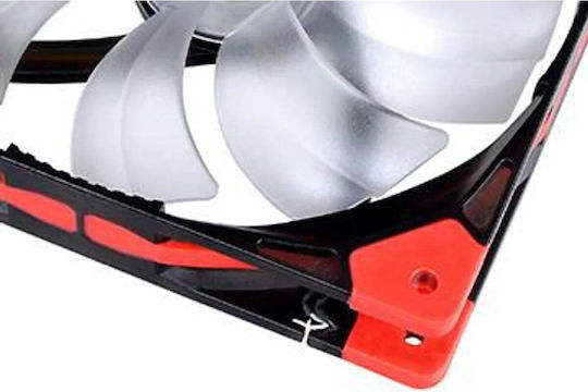 Luna 14 LED Case Fan 140mm (1000rpm / 60.55cfm) with Red Lighting and Connection 3-Pin / 4-Pin Molex Red