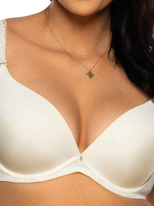 Sutien Push Up crem cu armături