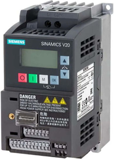 Siemens Sinamics V20 Ρυθμιστής Στροφών Basic Converter 0.75/1 PS Unfiltered 0.75kW 6SL32105BB175UV1
