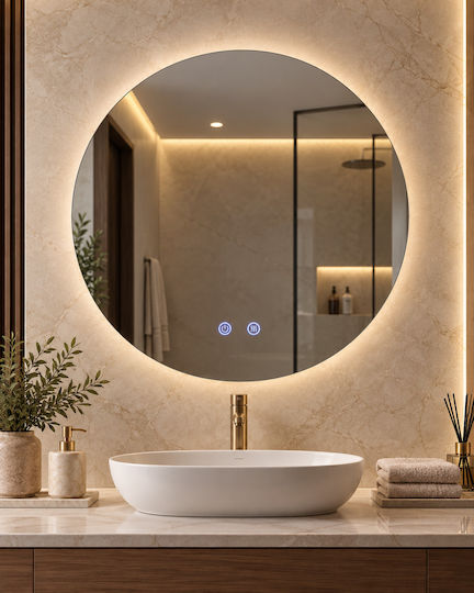 Oglindă de Baie LED Rotundă 60 cm