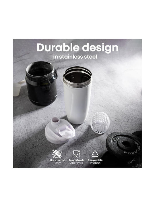 SmartShake Smart Reforce Shaker Proteine 900ml Oțel inoxidabil Gri