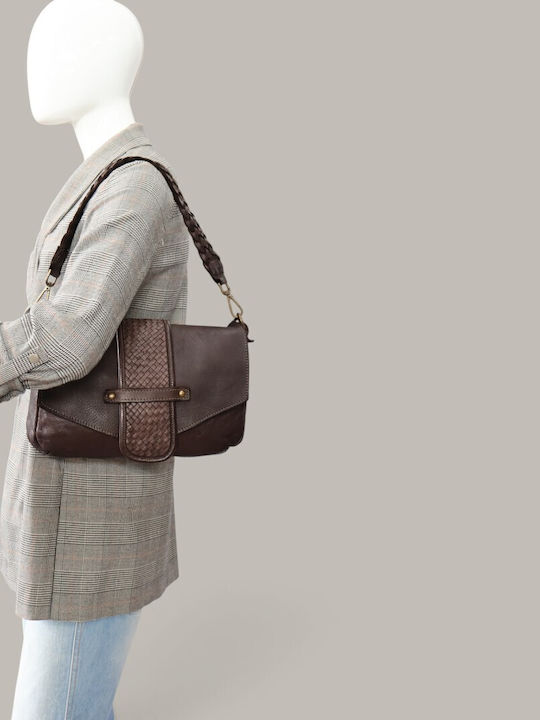 Gestrickte Damen-Schultertasche Taupe
