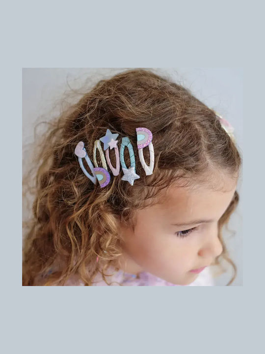 Mimi & Lula Mini Rainbow Σετ Παιδικά Κοκαλάκια με Τσιμπιδάκι / Κλιπ / Στέκα / Λαστιχάκι Αστέρι 5τμχ