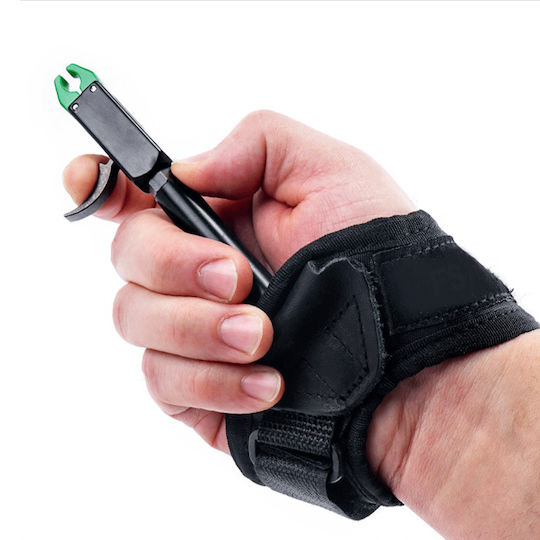 Declanșator pentru Arc Compound cu Curea de Încheietură, Clemă pentru D-Loop, Cap Rotativ la 360°, Revenire Automată, Trăgaci Reglabil, Curea de Încheietură Ajustabilă, pentru Vânătoare și Tir Sportiv, Negru PriStyle