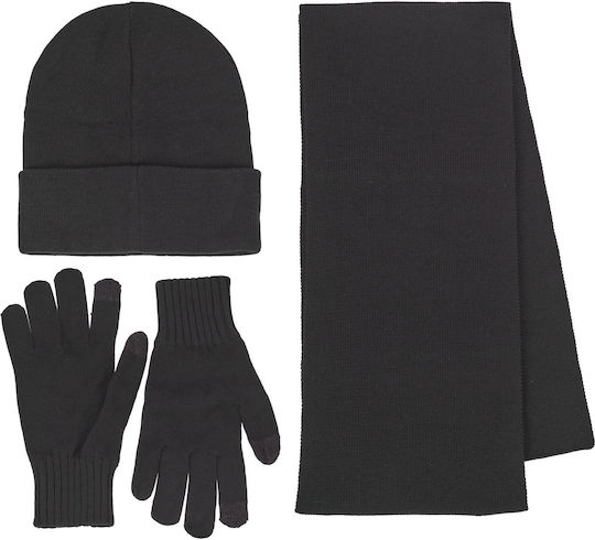 Beanie Herren-Strickmütze in Schwarz