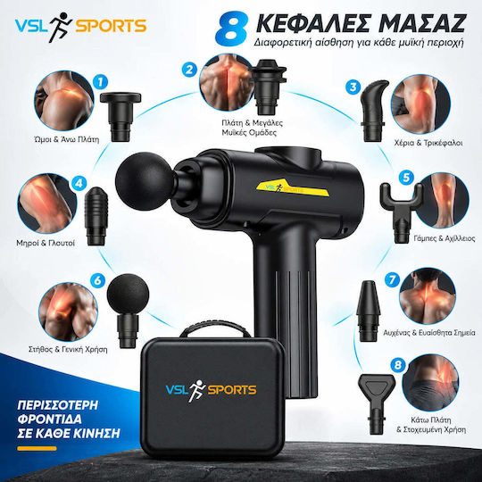 VSL Sports Hypergun Massage Gun for the Neck, Waist, Back, Legs, Body, Hands & Soles, Anti-Cellulite with Vibration