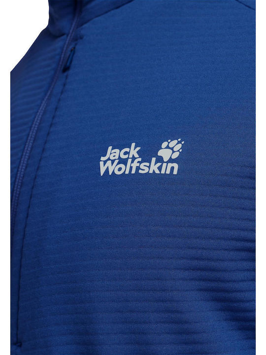 Herren Fleecejacke mit Kapuze Blau