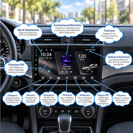 VenCore Auto-Audiosystem für Ford C-Max 2011–2023 (Bluetooth/USB/AUX/WiFi/GPS/Apple-CarPlay/Android-Auto) mit 9-Zoll-Touchscreen