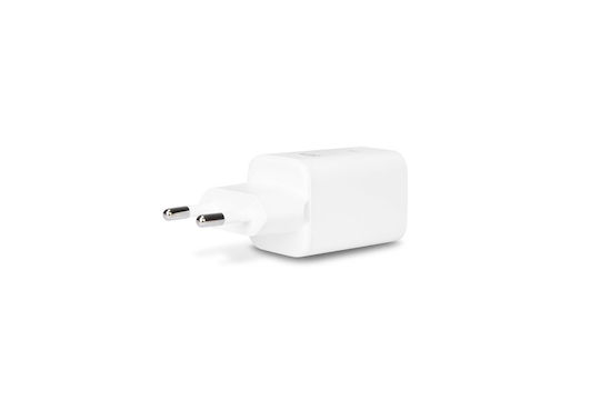 Dicota Зарядно устройство без кабел GaN с 2 USB-C порта 65 W Power Delivery бяло (D32184)
