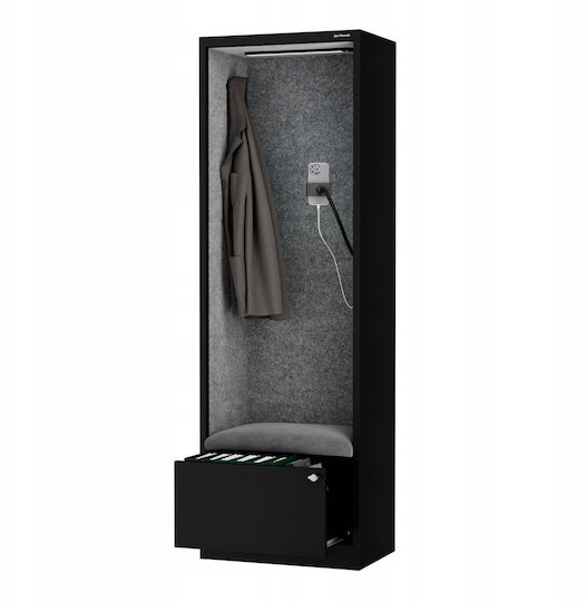Jan Nowak Cabină Acustică Sally Mentalbox 600 Mm Corp Negru Scaun Gri