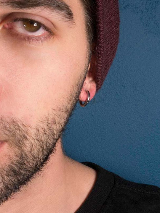 Jt Steel Hoop Earrings 2.5mm Unisex Silver