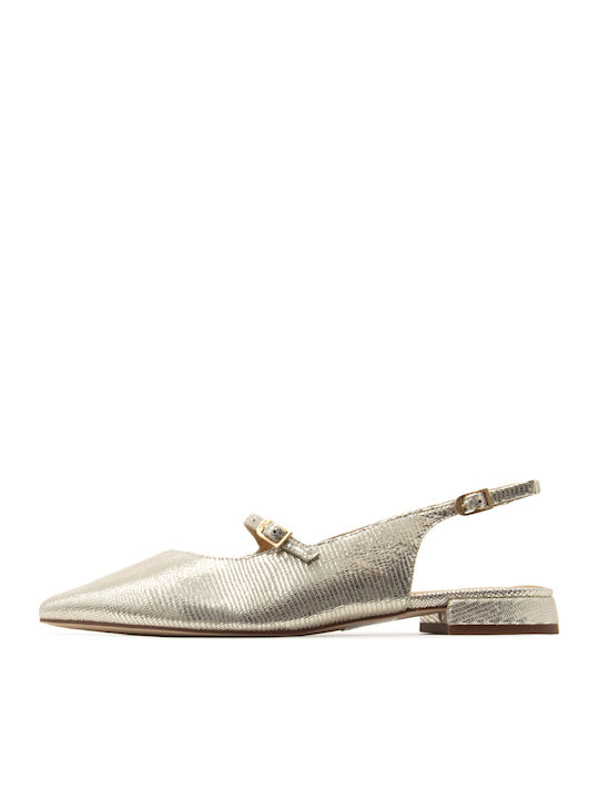 Sensa 15 Shine Leder Slingback Mary Jane Damen Ballerinas Gold