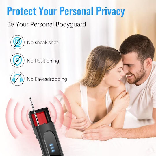 Detector Reîncărcabil de Camere & GPS Tracker 1-6500MHz Negru