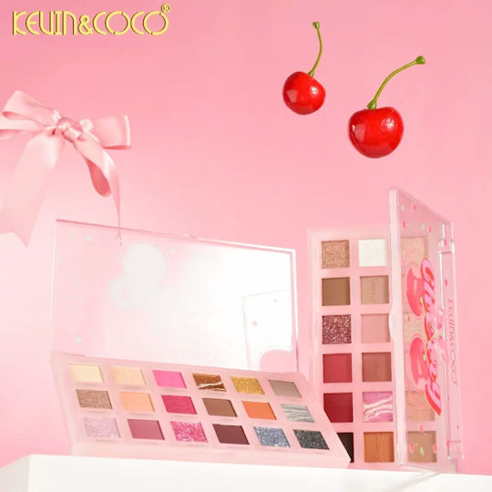 Kevin&Coco Παλέτα με Σκιές Ματιών Matte σε Σκόνη Cherry Classic