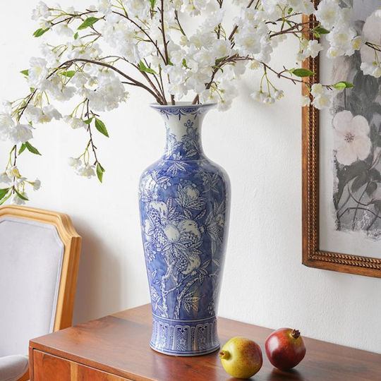 Künstlicher Dekorationszweig Kirschblüte Weiß 98 cm Artekko
