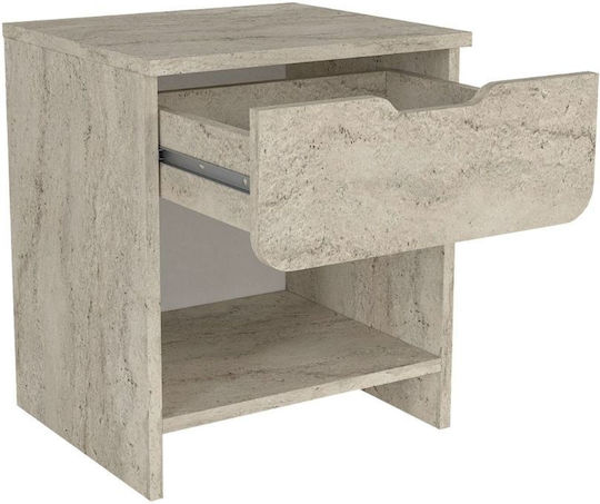 Mida Wooden Ecru Bedside Table 45x40x52cm