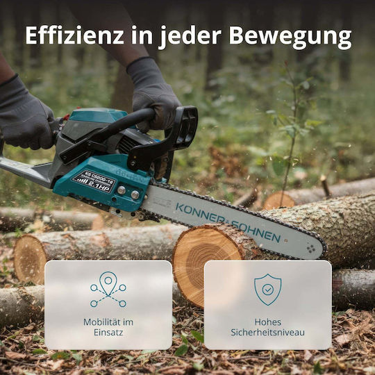 Könner & Söhnen Gasoline Chainsaw 1.6hp 5.6kg with 40cm Bar and Easy Start