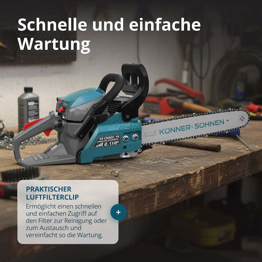Könner & Söhnen Gasoline Chainsaw 1.6hp 5.6kg with 40cm Bar and Easy Start