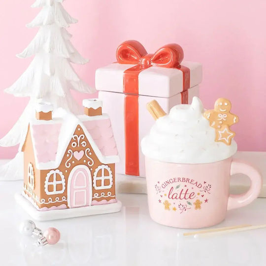 Arzător Roz pentru Conuri de Tămâie Gingerbread House