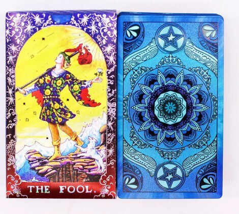 Authentic Tarot Cards Instructions for Use Blue Foil Mandala 78 Cards+Book