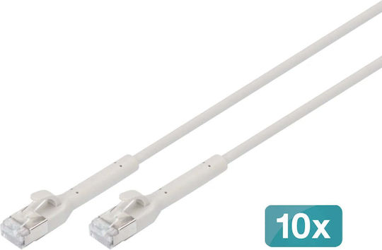 Digitus Direct Attach Copper Cat.6a (Gigabit) Καλώδιο Δικτύου Ethernet 1m Γκρι 10τμχ