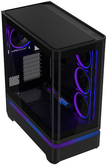 Prime AP304 Gaming Midi Tower Computer Case with Side Window Black