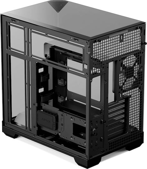 V2-F-BK-v1 Gaming Midi Tower Computer Case with Side Window Black