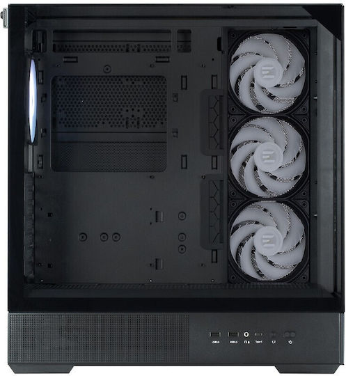 Zalman P40 Prism Plus Gaming Midi Tower Κουτί Υπολογιστή με Πλαϊνό Παράθυρο και ARGB Φωτισμό Μαύρο