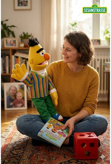 Κούκλα Κουκλοθεάτρου Bert Sesamestreet 65εκ Living Puppets Se101