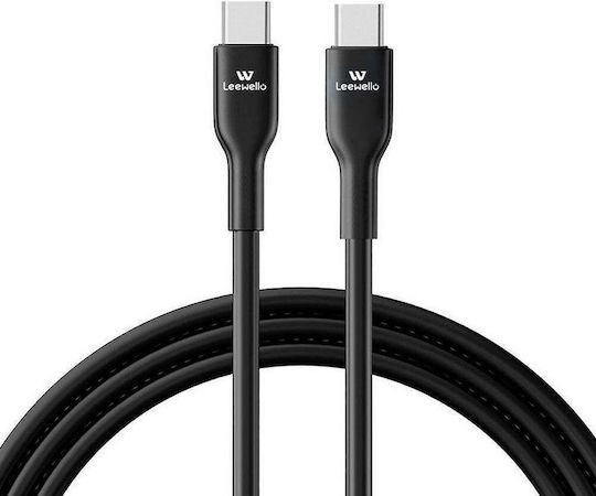 Leewello USB 2.0 Cable USB-C male - USB-C 60W Μαύρο 1.2m