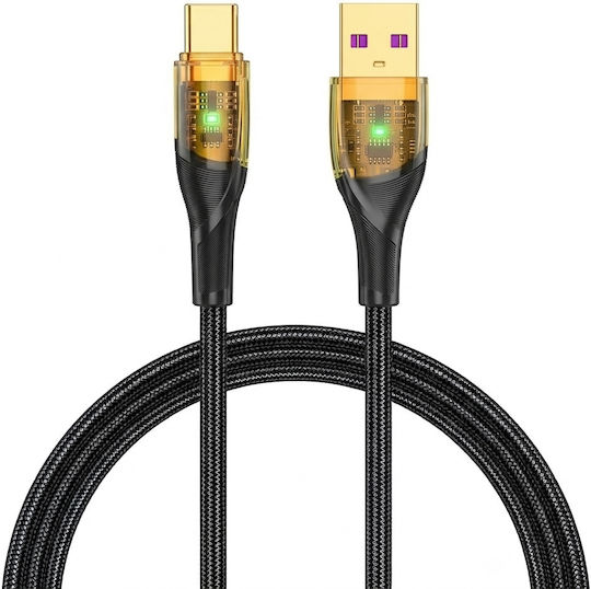 Xipin USB 2.0 Кабел USB-C Мъжки - USB-A 100W Захранване PD Черен 1.2m