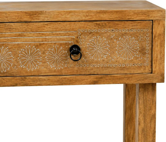 Metal Console Table Brown L110xW35xH75cm
