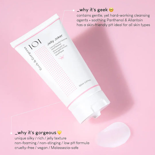 Geek & Gorgeous Jelly Joker Face & Eye Cleansing Gel for Redness Reduction & Oil Control 150ml