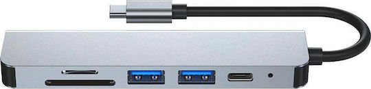 Tech Protect Hub V4 USB-C 6 în 1 USB 3.0 USB 2.0 USB-C HDMI Micro SD TF Cititor Card SD Gri
