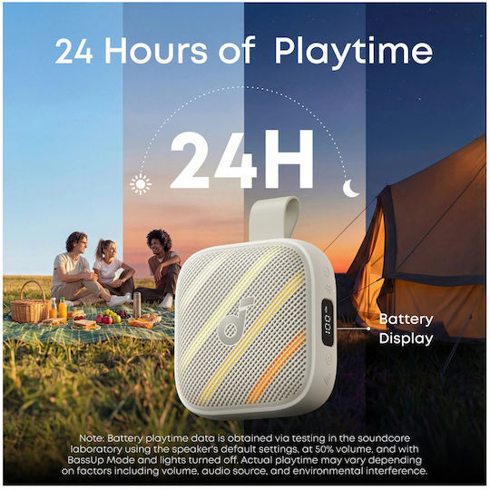 Anker Boom Go 3i Waterproof Bluetooth Speaker 15W with Battery Life up to 24 Hours White