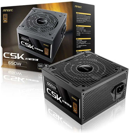 Antec CSK650DC 650W Black Computer Power Supply Full Wired 80 Plus Bronze