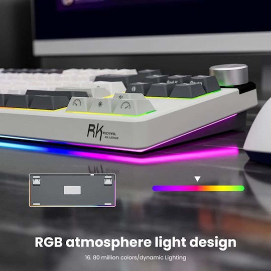 Royal Kludge S85 Wireless Gaming Mechanical Tenkeyless Keyboard with RGB Lighting English US White