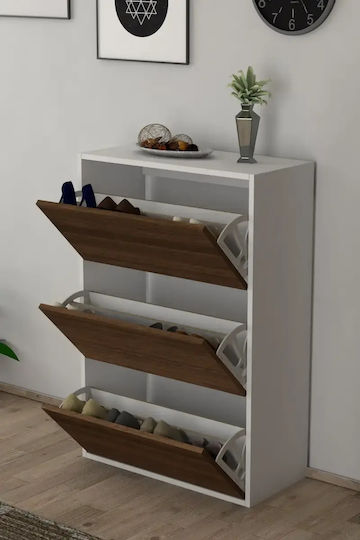 Дървен шкаф за обувки за ботуши/боти, кафяв, Д73.6 x Дълб.24 x В110 cm