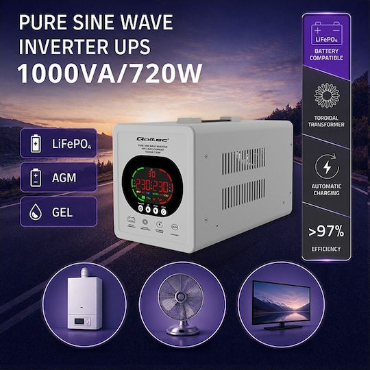 Qoltec 50451 UPS 1000VA 720W