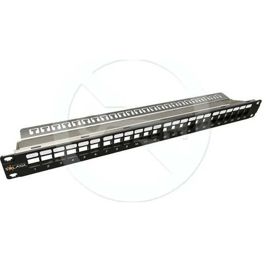 Solarix 19" Unloaded Modular Patch Panel 24 Ports 1u Sx24m-0-stp-bk-uni-n