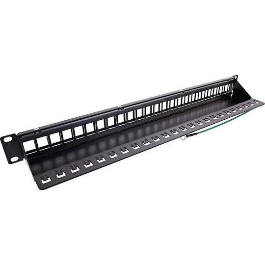 InLine Patch Panel Keystone για Rack 1U 19" 24 Θυρών Μαύρο