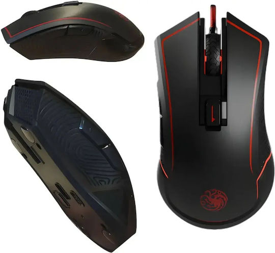 Lexip X Tsume Game Of Thrones Targaryen Wireless Gaming Mouse 4800 DPI Red