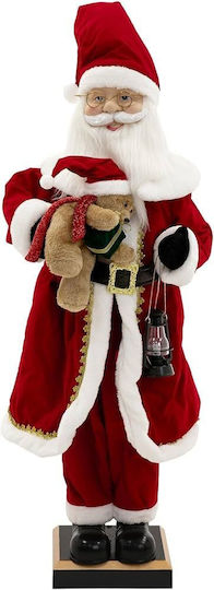 Beleuchteter Aufblasbarer Weihnachtsmann mit Stromanschluss, Musik und Bewegung, Rot, Aus Stoff, 110 cm