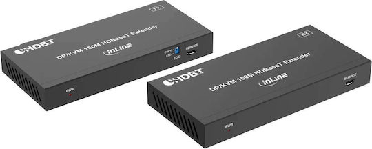 InLine Comutator KVM și de date cu HDBaseT / DisplayPort / RS-232 / Audio / USB-B / USB
